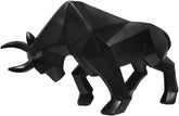 Polyresin Bull Figurine Home Decor, Abstract Sculptures, Originality Home Decoration Furnishing Animal Ornament, Geometric Surface Statues Home Decor Ornament