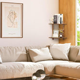 Floating Corner Shelf, Wood Bookshelf Floating Wall Mounted, Small Corner Shelve